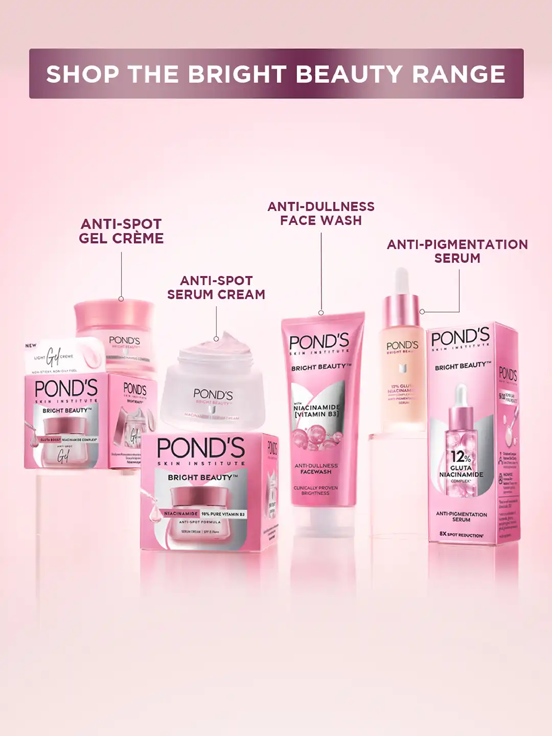 Buy Ponds Bright Beauty Set of Facewash 200g + Serum 14ml + Day