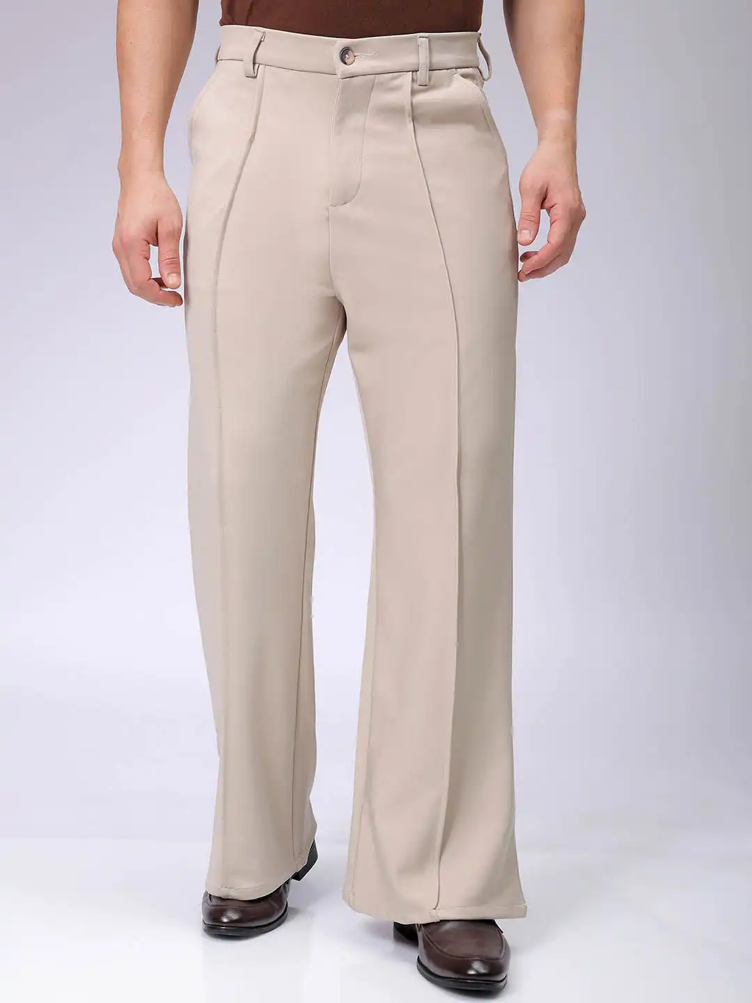 Buy The Indian Garage Co Men Mid-Rise Flared Trousers - Trousers