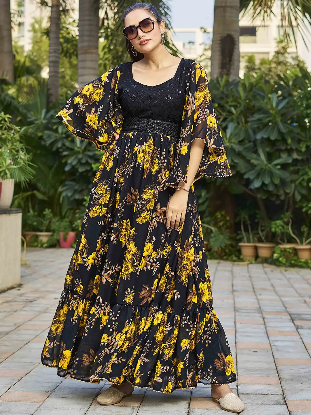Buy Chandbaali Women Embroidered Fit & Flared Maxi Dress - Ethnic Dresses  for Women 31282039 | Myntra