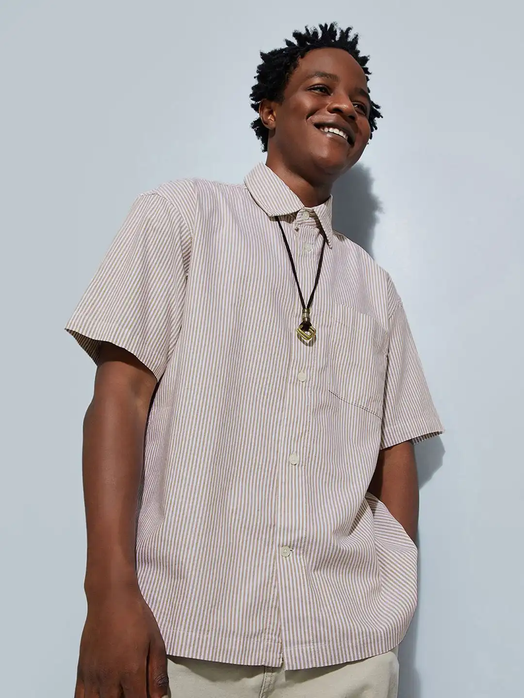 Buy max URB_N Men Boxy Fit Striped Shirt - Shirts for Men 31300780
