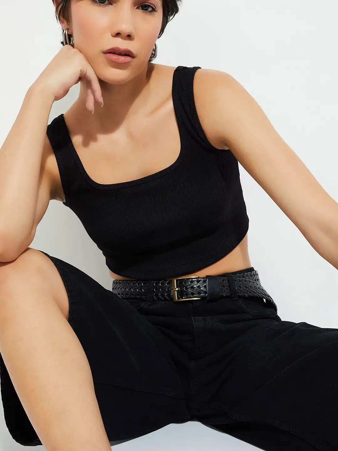 Buy max URB_N Women Ribbed Cropped Tank Top - Tops for Women