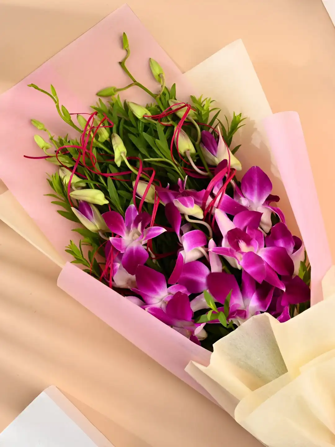 Buy Floweraura Purple & Green 3 Pcs Fresh Orchid Flowers In
