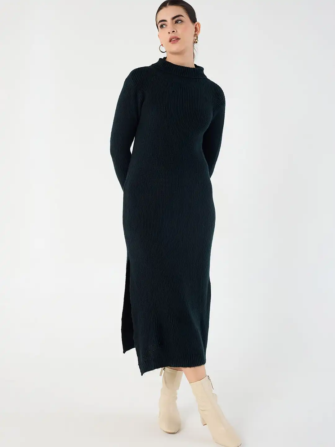 winter dress for women myntra Buy Mafadeny Green Bodycon Cut Winter Dress - Dresses for Women 19744742