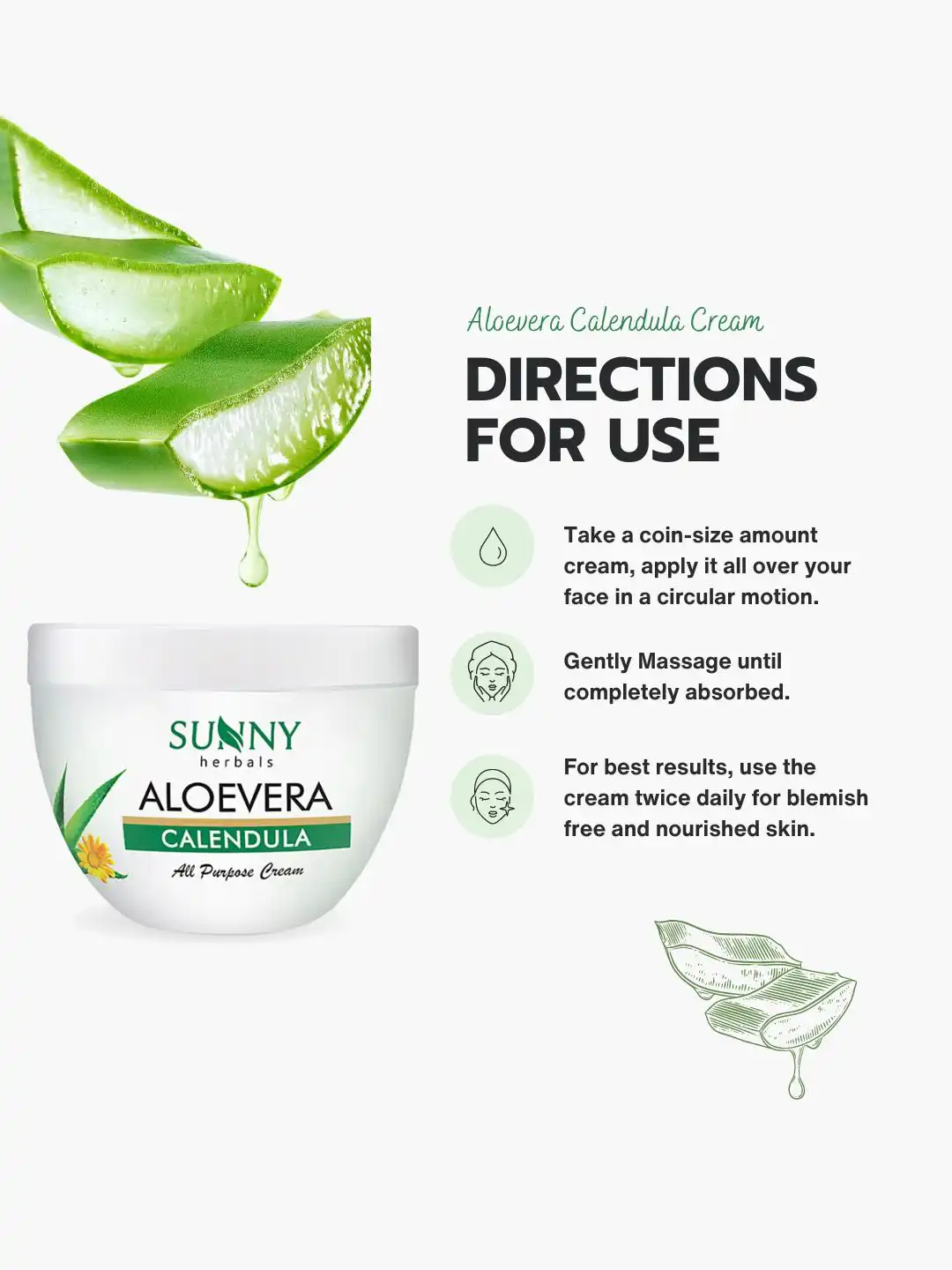 Buy SUNNY HERBALS Aloe Vera Calendula All Purpose Cream - 500g - Day Cream  for Unisex 31404768 | Myntra