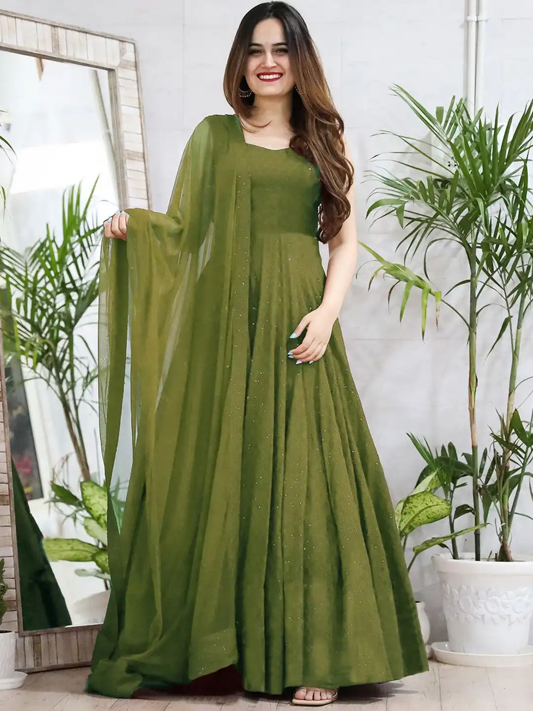 chikankari maxi dress Cotton Maxi Dress with Chikankari Hand Embroidery