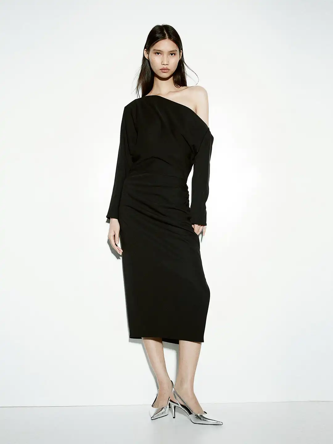 Buy H&M Women Draped One-Shoulder Dress - Dresses for Women 31437836 |  Myntra