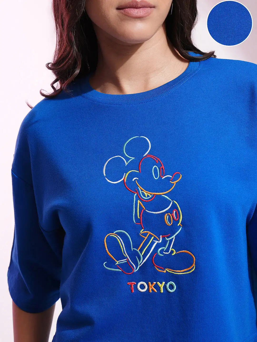 Buy Tokyo Talkies Disney Women Mickey Mouse Embroidered Tshirt