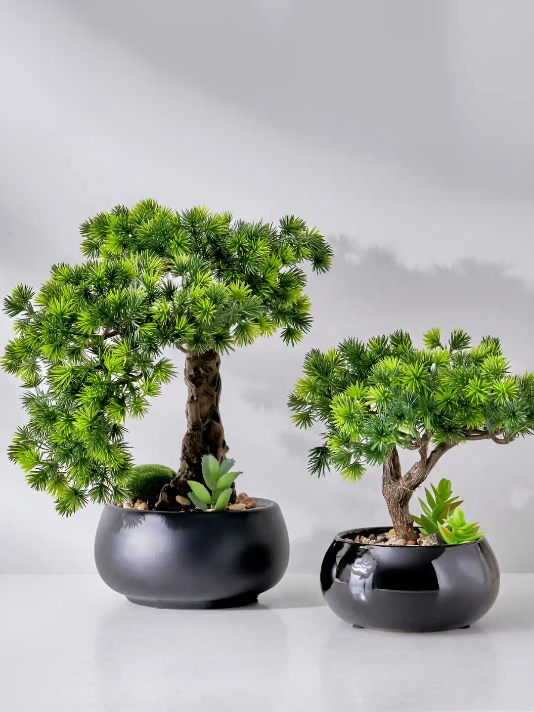 Buy Home Centre Green Bonsai Artificial Plant With Ceramic Pot