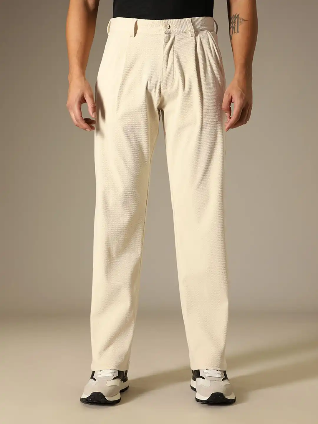 Buy Banana Club Men Classic Corduroy Pleated Trousers - Trousers