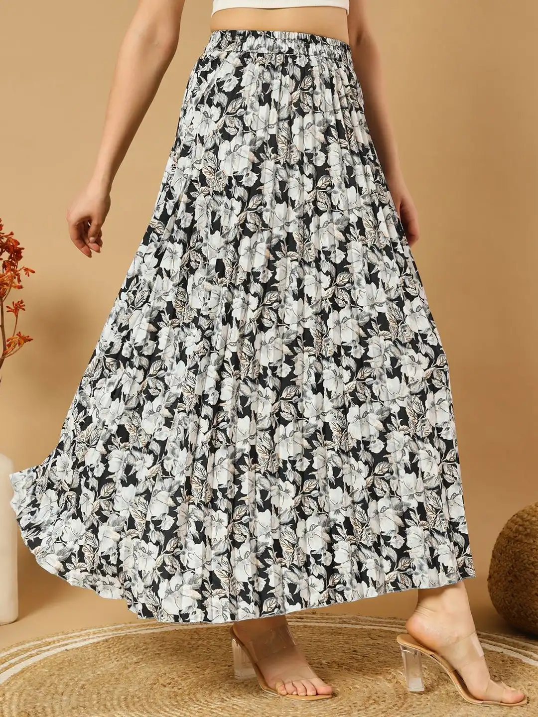 Buy OTABU Women Floral Printed A-line Maxi Skirt - Skirts for
