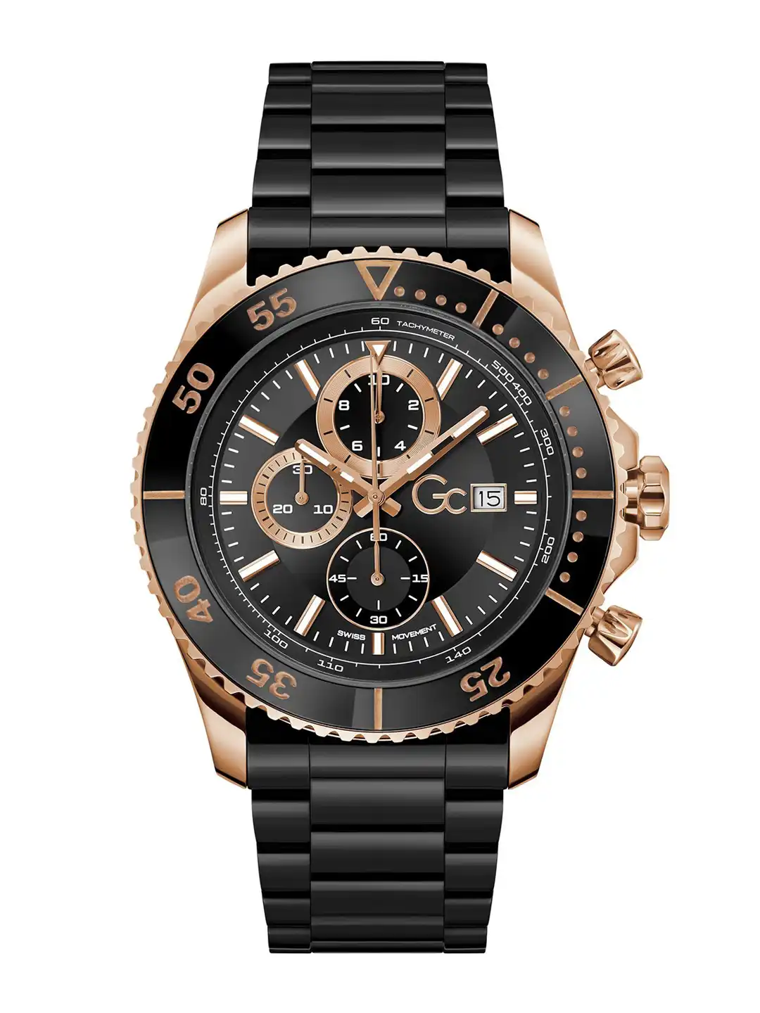 Buy Guess Collection Round 44mm Black Dial Analog Men Watch