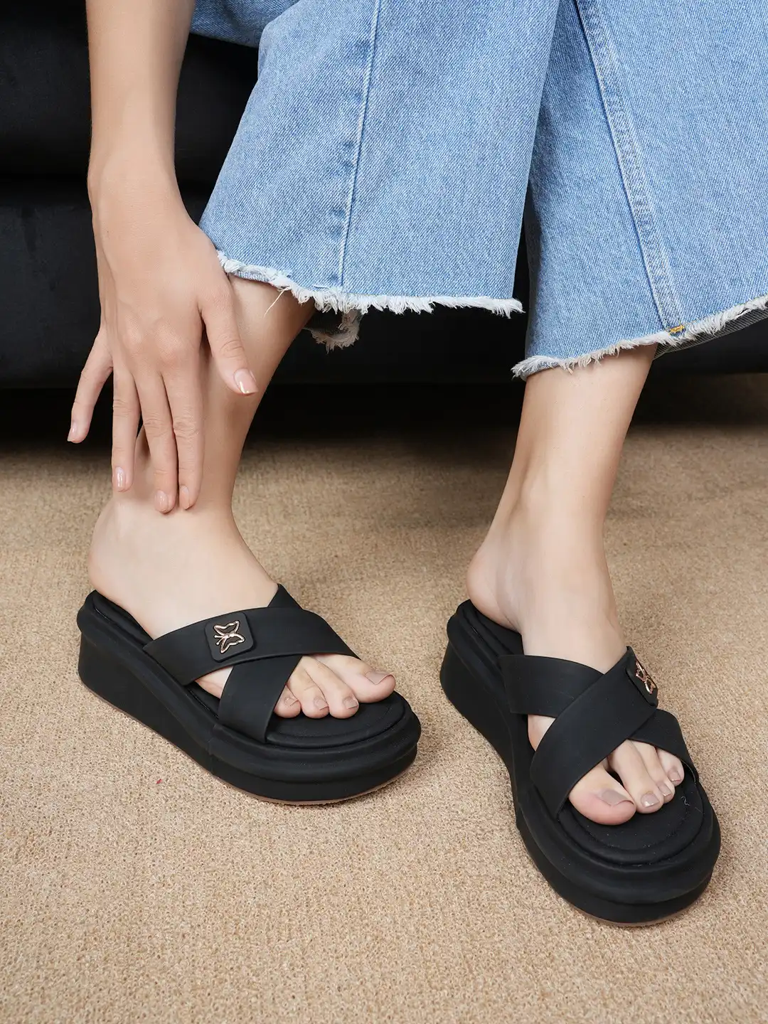 Buy Lavie Textured women Platform Sandals with Buckles - Heels for