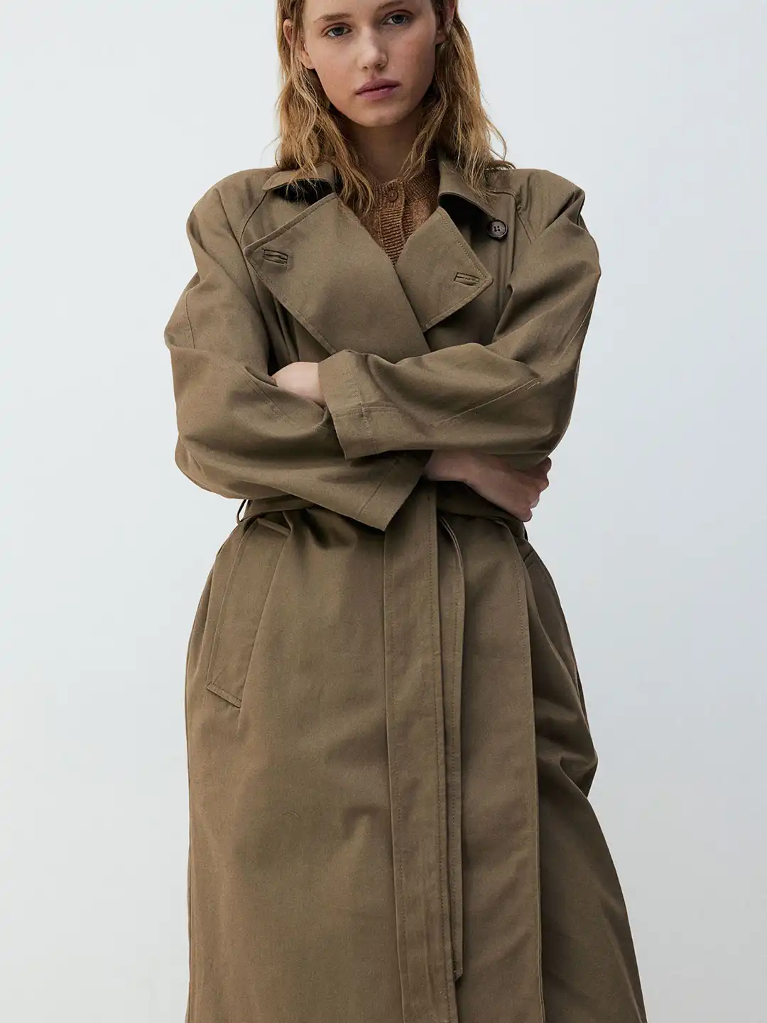 Buy H&M Women Shoulder-Pad Trench Coat - Coats for Women 31105775