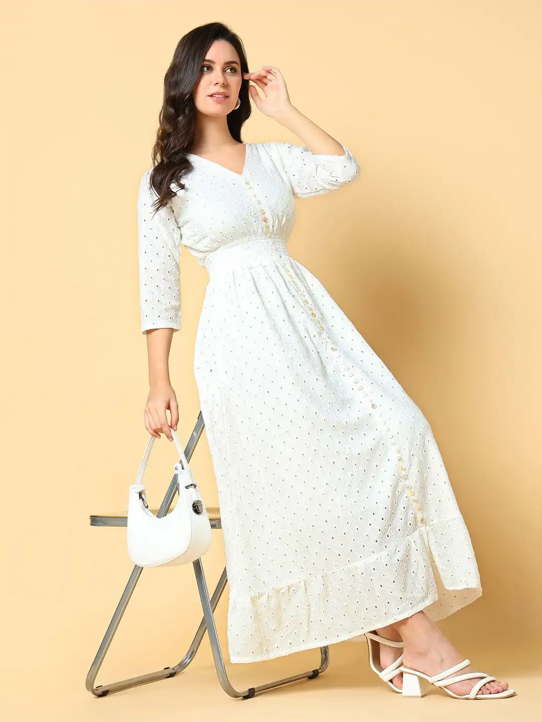 Buy SHOWOFFFF Women Self Design Fit & Flare Maxi Dress - Dresses for Women  31165324 | Myntra