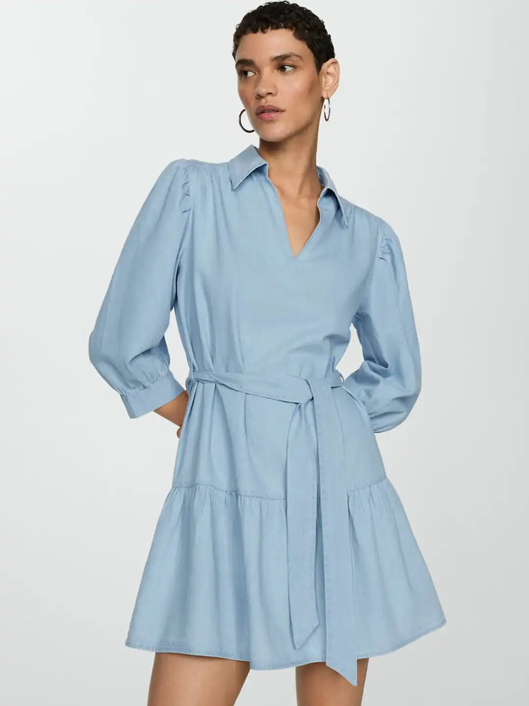 blue bodycon dress with sleeves Cobalt YGroup_oakham S:S calf length US 0 / NAVY