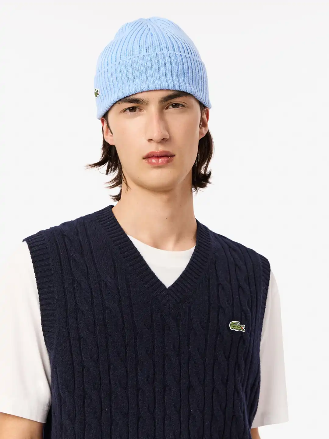 Buy Lacoste Men Cable Knit Woollen Sweater Vest - Sweaters for Men