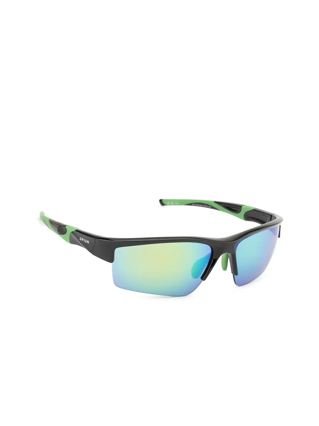 Buy OPIUM Black Sports UV Protected Lens Plastic Sunglasses for