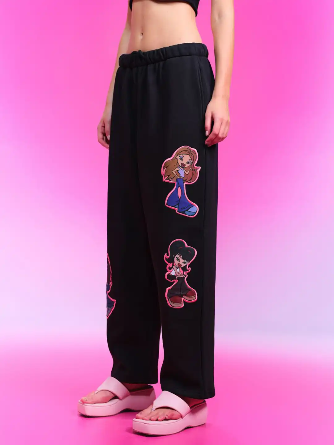 Buy Bonkers Corner Bratz Printed Mid Rise Regular Fit Trousers