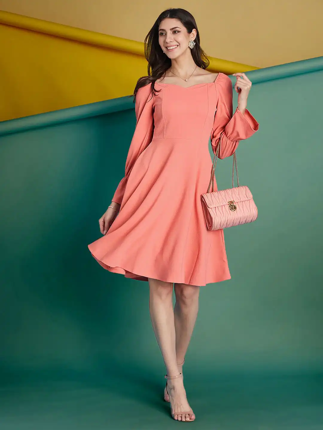 Buy Moda Rapido Women Solid Fit And Flare Knee Length Dress - Dresses for  Women 33623461 | Myntra