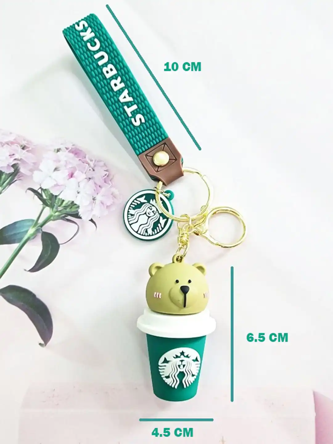 Buy Flenzy Teddy Bear Starbucks Coffee Sipper key Chain - Key