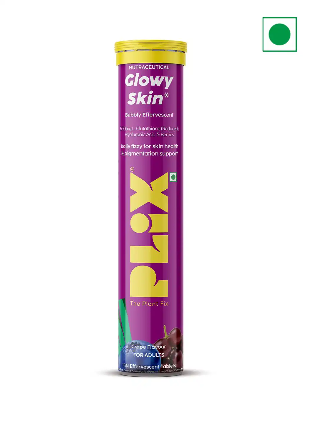 Buy PLIX THE PLANT FIX Grapes Flaovured Glowy Skin Glutathione Skin Tablets  - 15 Tablets - Skin Supplements for Unisex 33416289