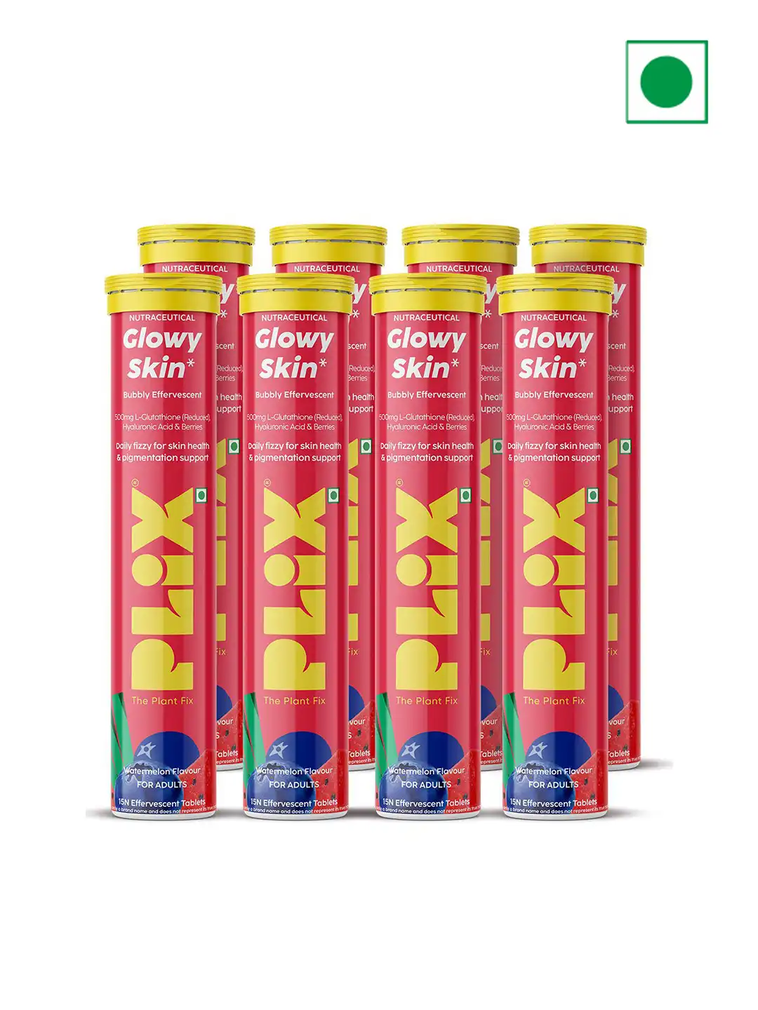 Buy PLIX THE PLANT FIX Set of 8 Glowy Skin Glutathione Tablets - 15 Tablets  Each - Watermelon - Skin Supplements for Unisex 33416297
