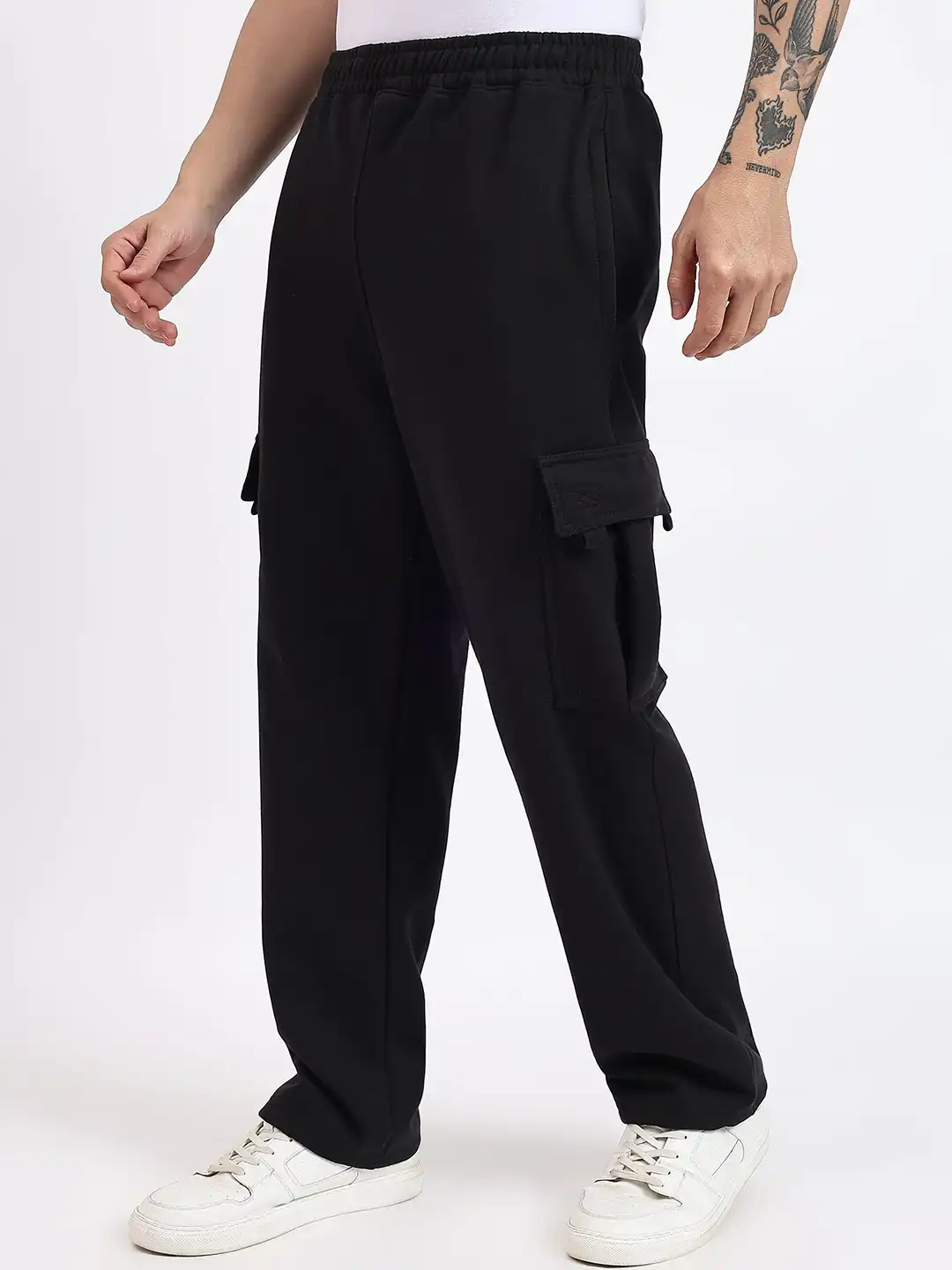 Buy TOXA Men Baggy Fit Fleece Cargo Winter Track Pants - Track
