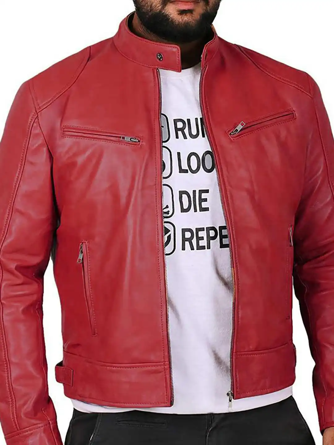 ARCHIVIO レッドジャケット サイズ48☆新品☆ Buy StyleCast x Revolte Men Insulator Outdoor Leather Jacket