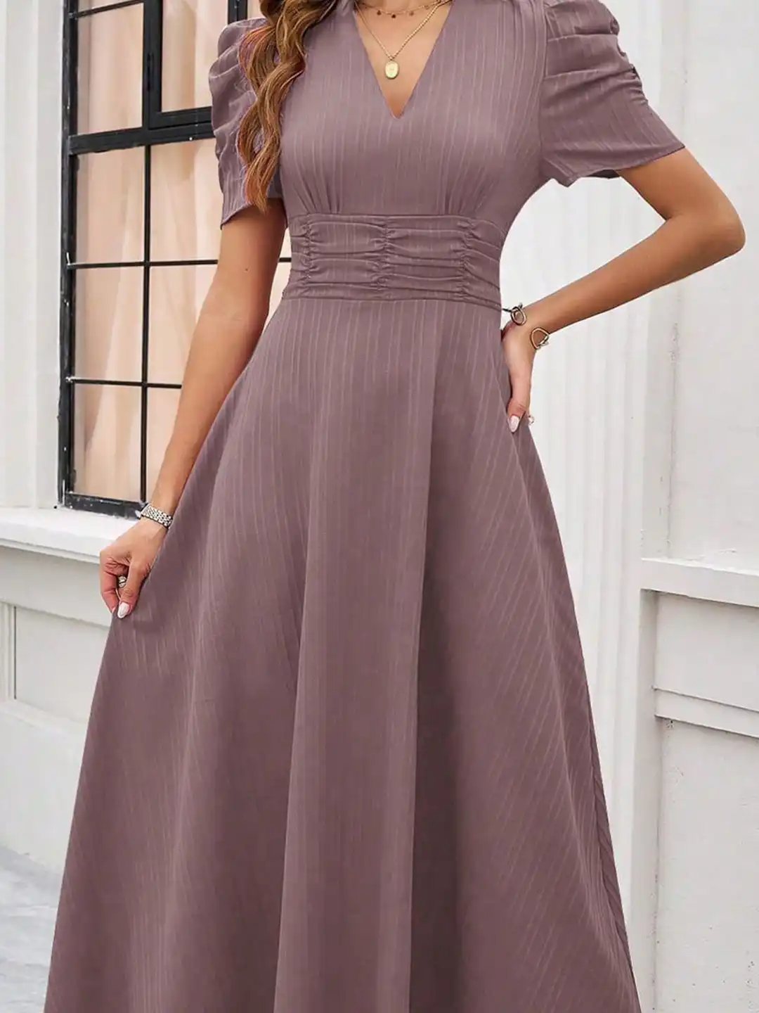 Buy StyleCast x Revolte Women V-Neck Fit and Flare Dress - Dresses