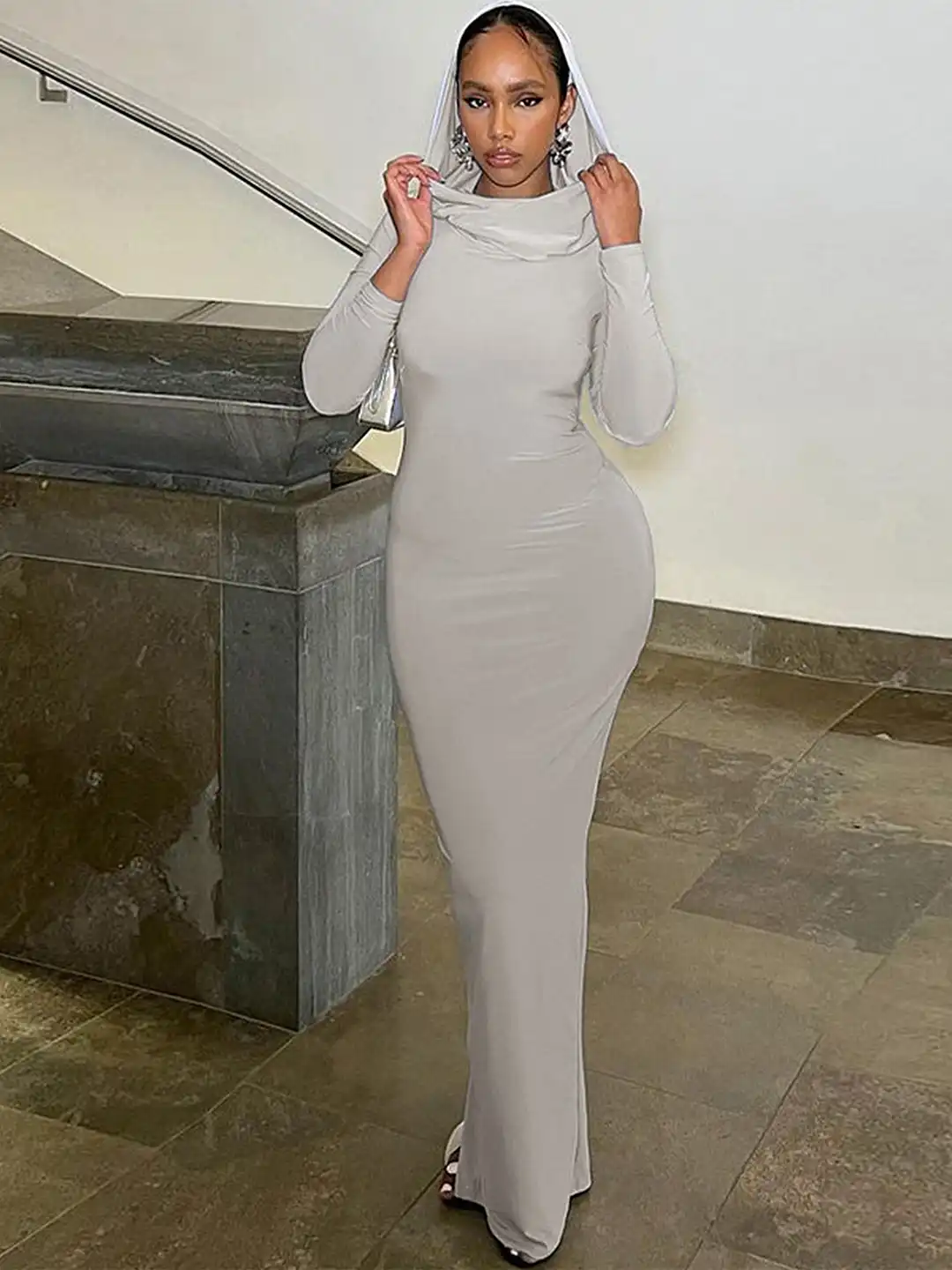 bodycon hooded maxi dress Buy LULU & SKY - Dresses for Women 25192536 If you don't like c.brown Size:FR 34 Vampy glamour