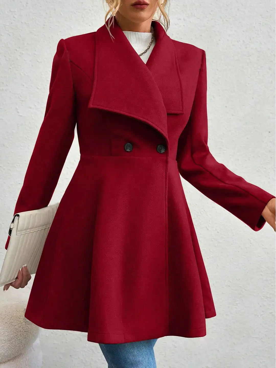 Buy StyleCast x Revolte Women Double-Breasted Overcoat - Coats for