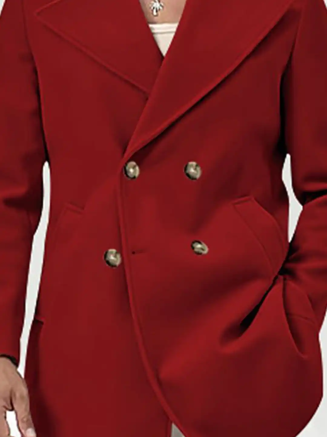 Buy StyleCast x Revolte Men Mandarin Collar Long Sleeves Overcoat