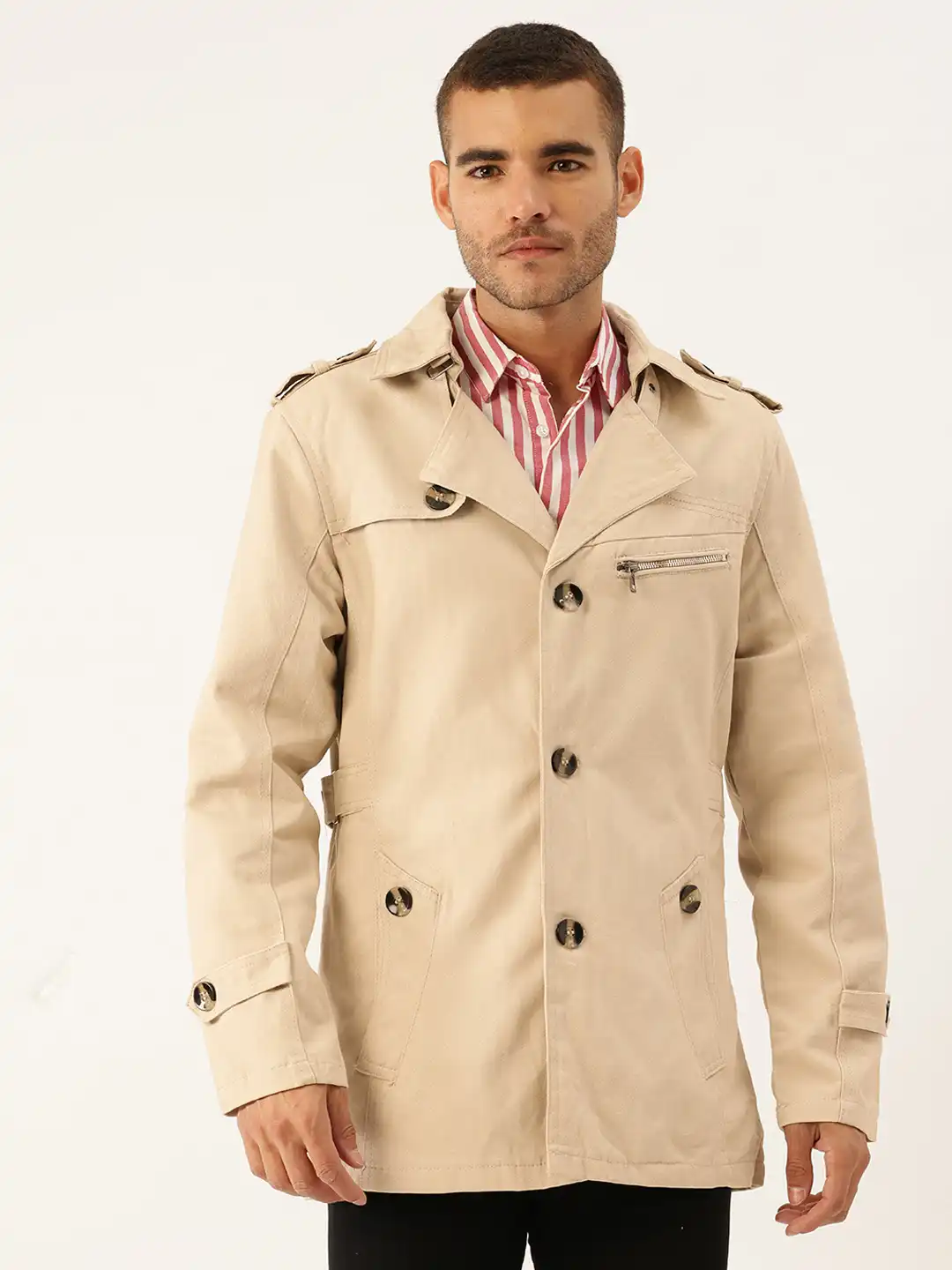 Buy StyleCast x Revolte Men Shoulder Tab Trench Coat - Coats for