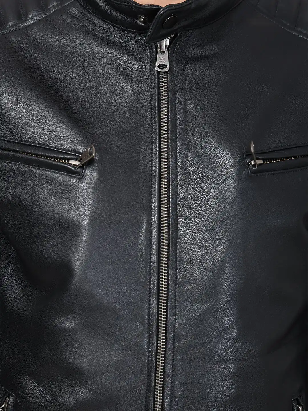 Buy Justanned Eclipse Solid Leather Jacket - Jackets for Men