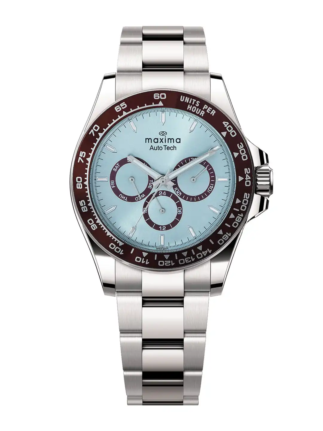 Buy maxima Men Brass Dial & Stainless Steel Bracelet Style Straps