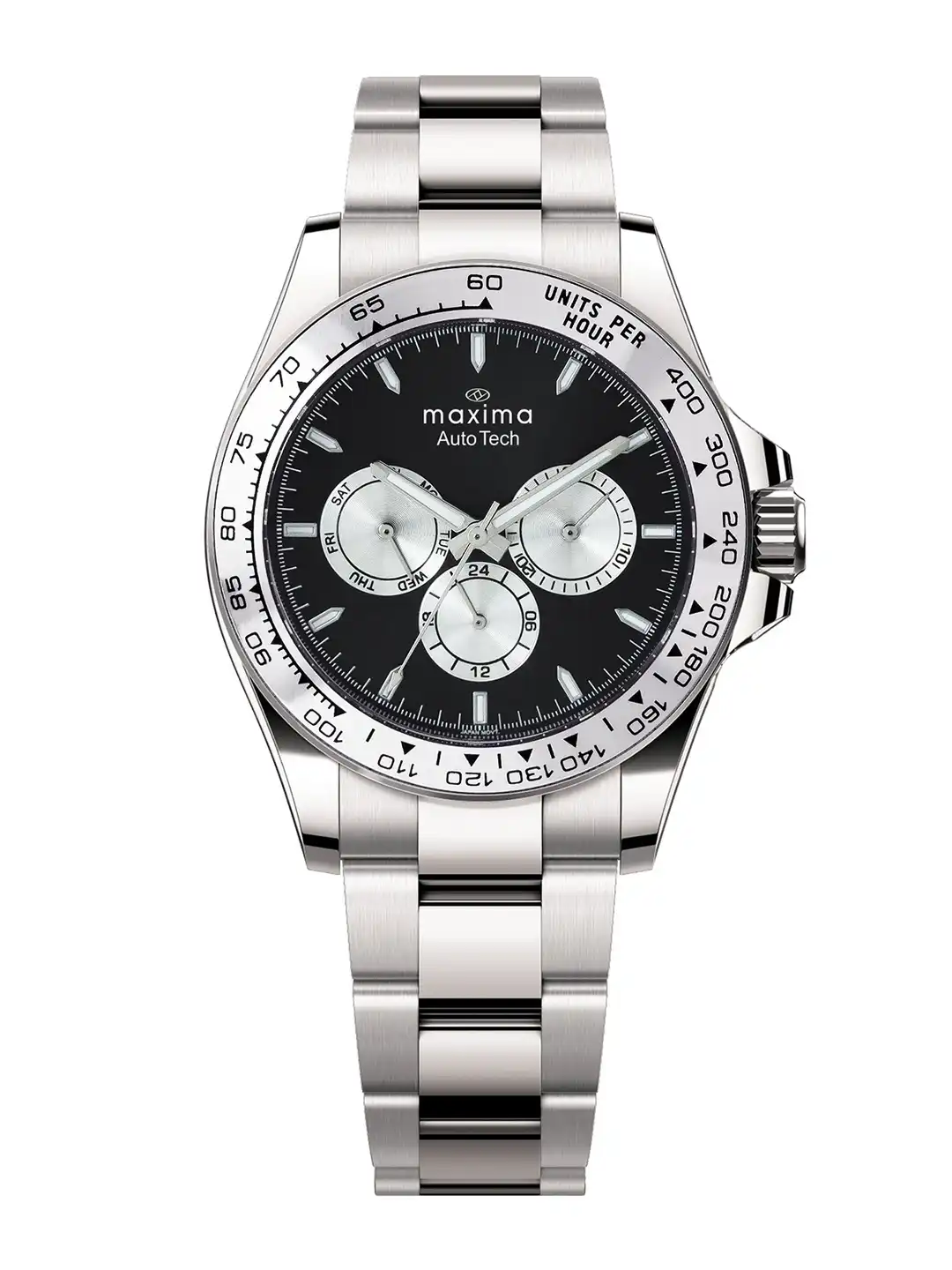 Buy maxima Men Brass Dial & Stainless Steel Bracelet Style Straps
