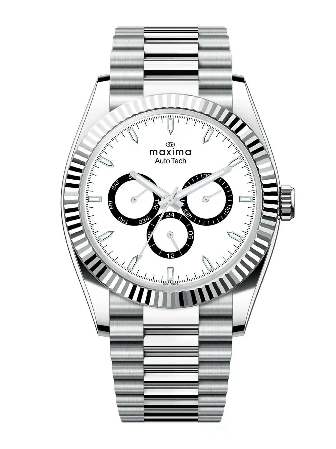 Buy maxima Men Brass Dial & Stainless Steel Bracelet Style Straps