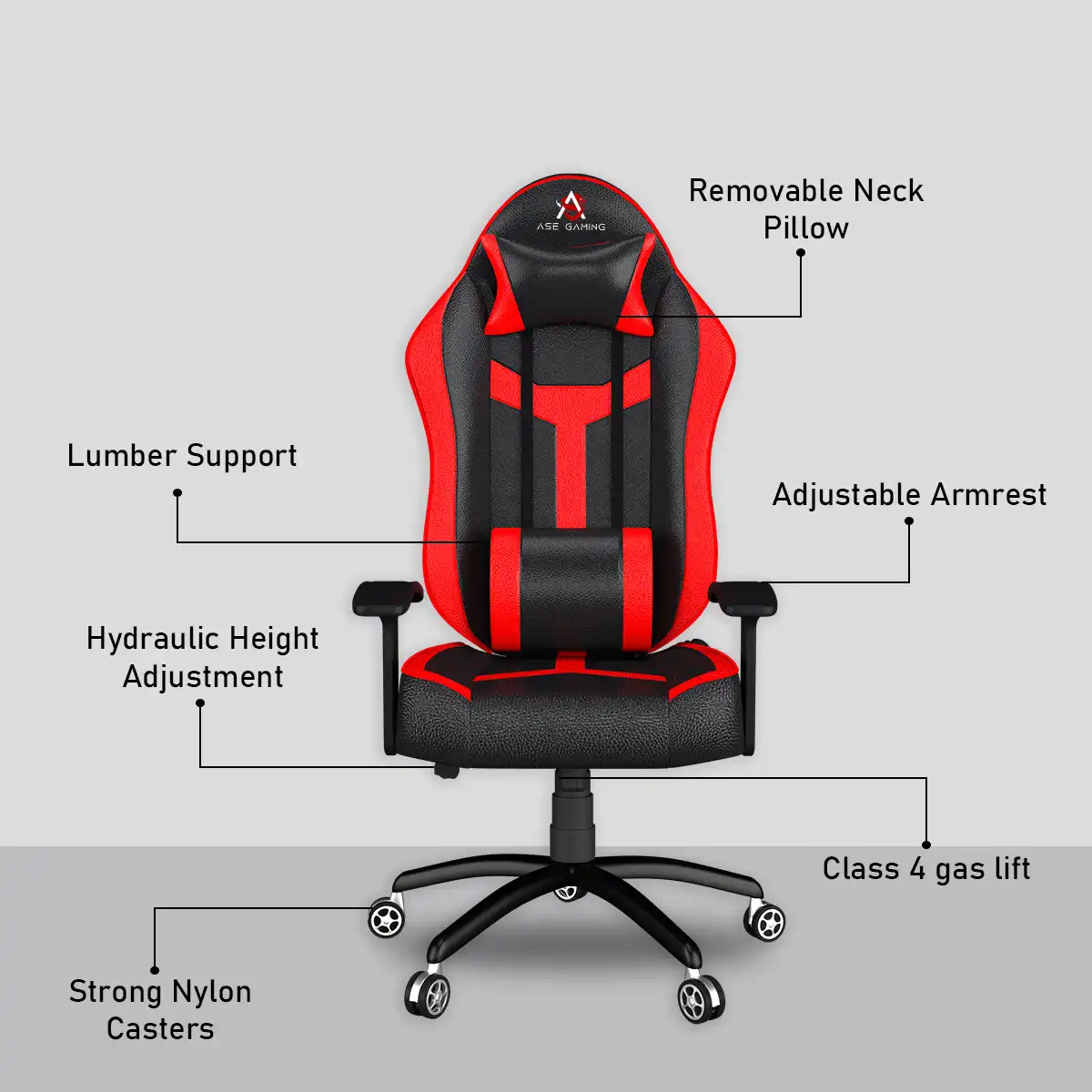 Buy ASE GAMING Red Ranger Series Adjustable Neck & Lumbar Pillow