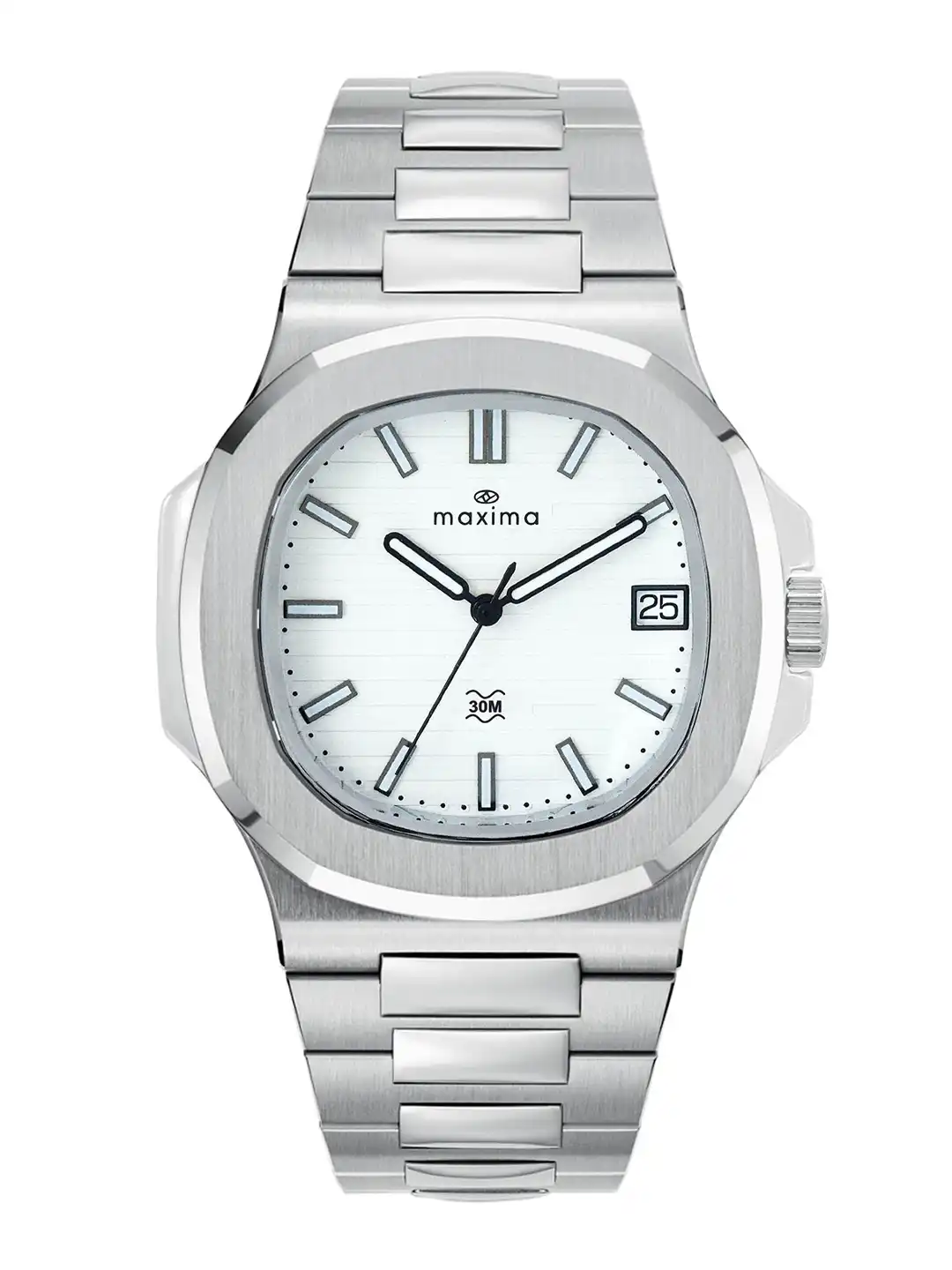 Buy maxima Men Brass Dial & Stainless Steel Bracelet Style Straps