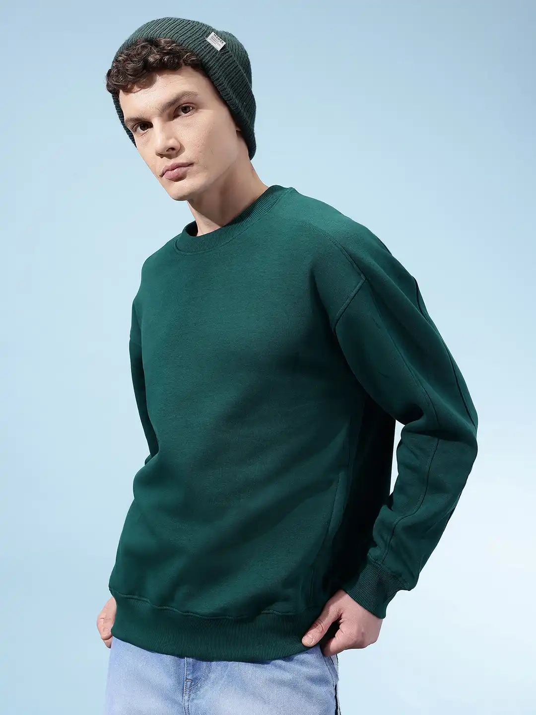 Buy glitchez Drop-Shoulder Sleeves Relaxed Fit Sweatshirt with