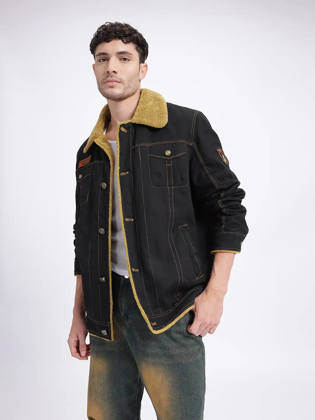 Buy StyleCast x Revolte Fleece Lined Denim Jacket - Jackets for
