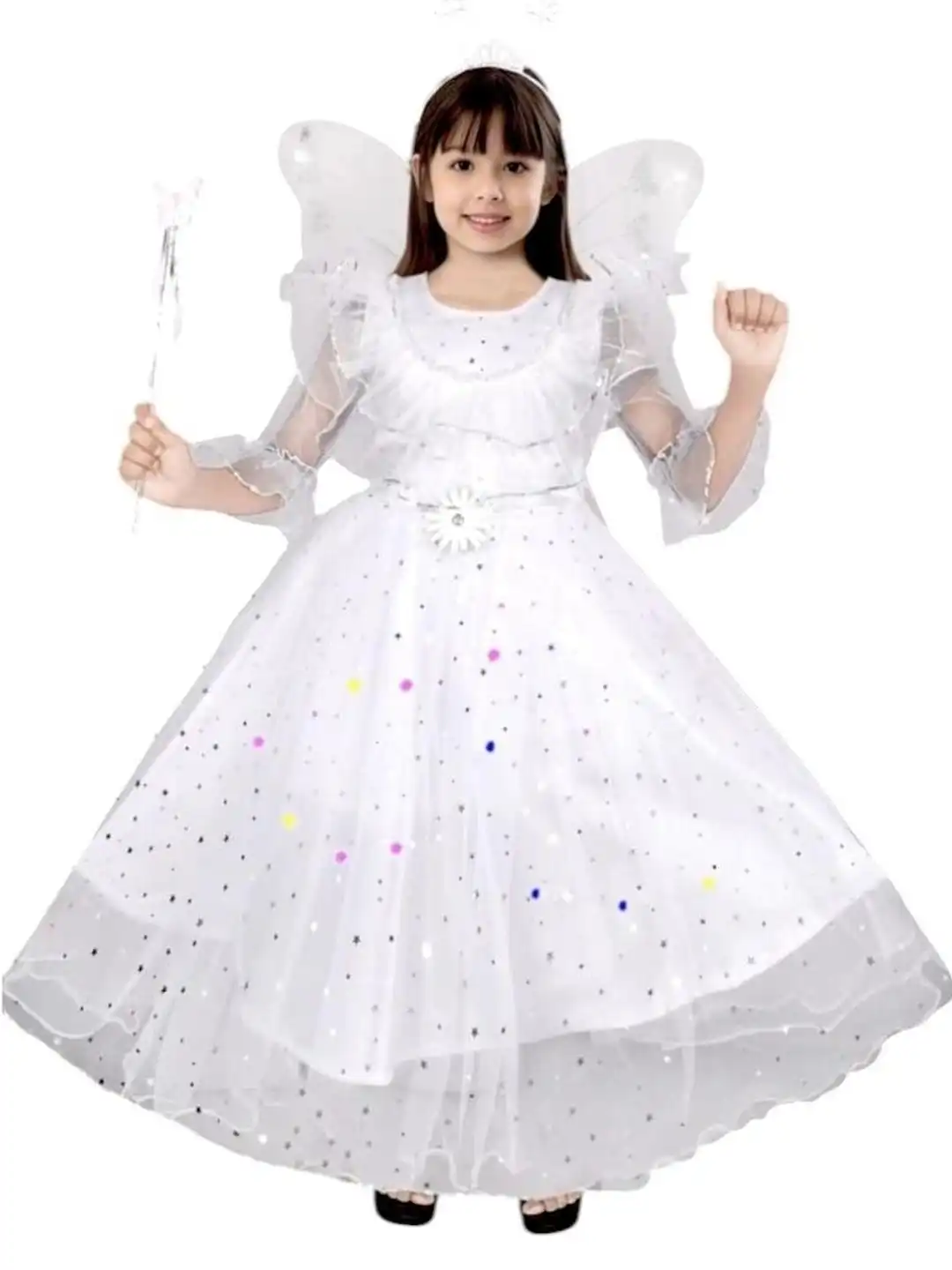 Buy STUMBLE FASHION Girls White Angel Costume Dress - Dresses for Girls  36400463 | Myntra