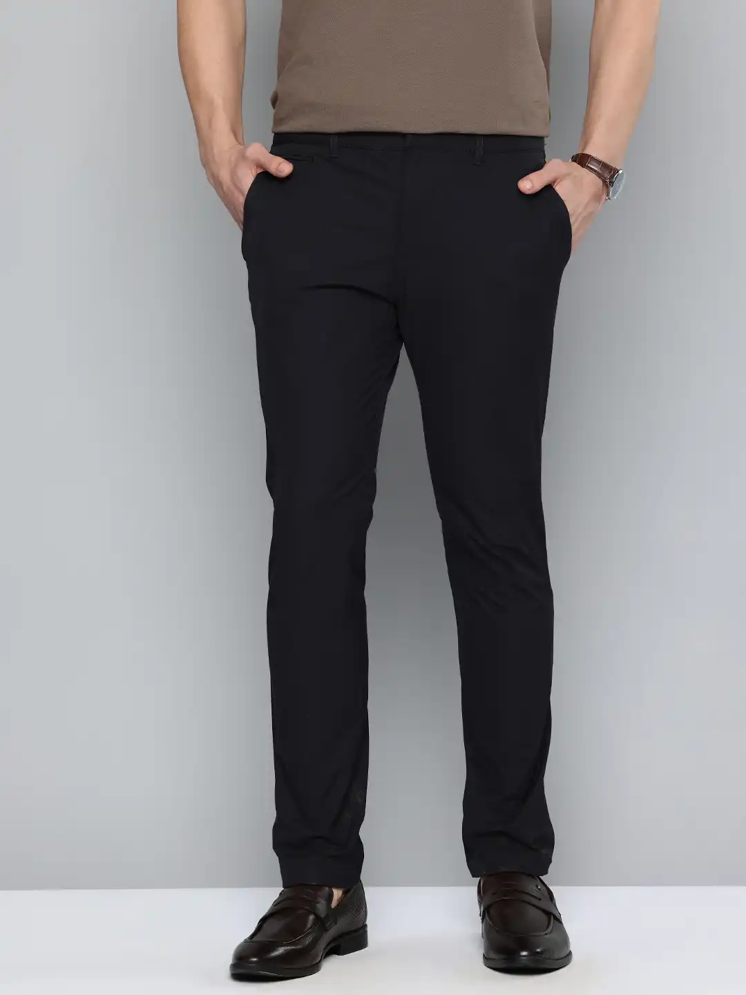 Buy Indian Terrain Men Urban - C Tapered Fit Chinos Trousers