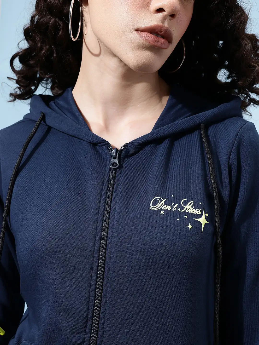 Buy glitchez Placement Print Hooded Zip-Up Sweatshirt with Terry