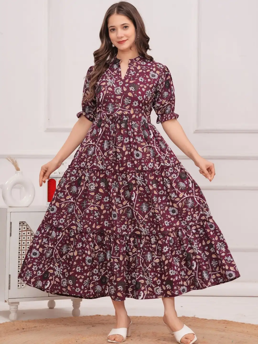 sachin and babi light blue dress women's elegant maroon dresses - long formal & casual dresses with flowy  lantern sleeves, flared hem for parties, office, - machine washable  fall/spring outfits, cute dresses, autumn attire, comfortable wear main image 1