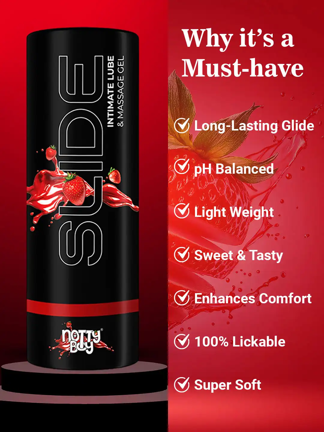Buy noTTy Strawberry Lube Gel for Men, Water Based Gel Lubricant 100 Ml -  Lubricants for Men 23865134 | Myntra