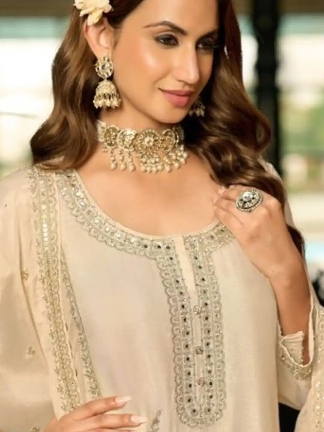 Buy AUTUMN LANE Women Tasuvre Pearl Full Work Sharara Set - Kurta