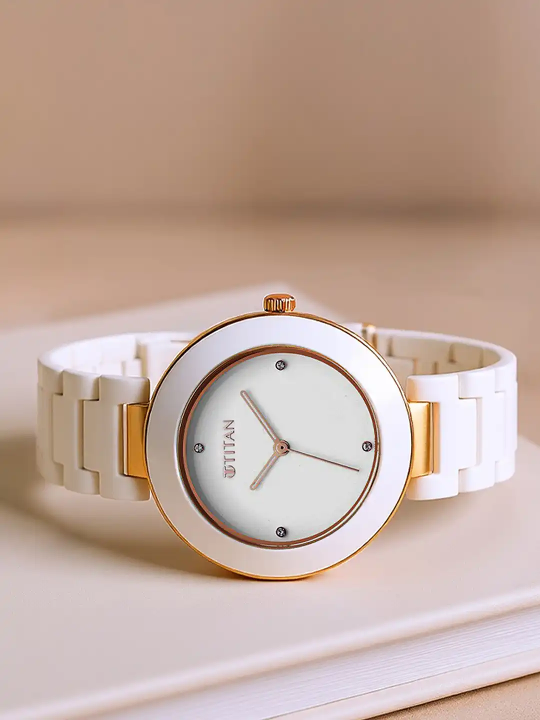 Buy Titan Purple Ceramics Quartz Analog With White Dial Watch For