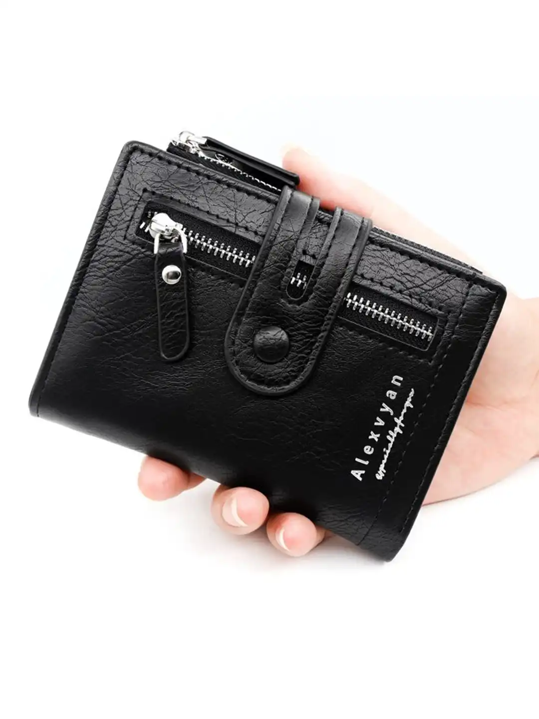 Buy Alexvyan Men Bi-Fold With Chain & Lock Wallet & Card Organizer