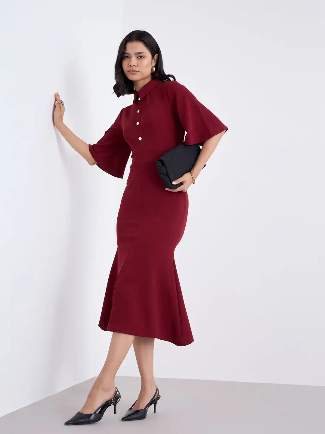 long sleeve sweetheart neckline plain mini bodycon dress 2023 Hot Pink Sweetheart Neck Lantern Sleeve Ruched Bodycon Dress –  Sassymyprom